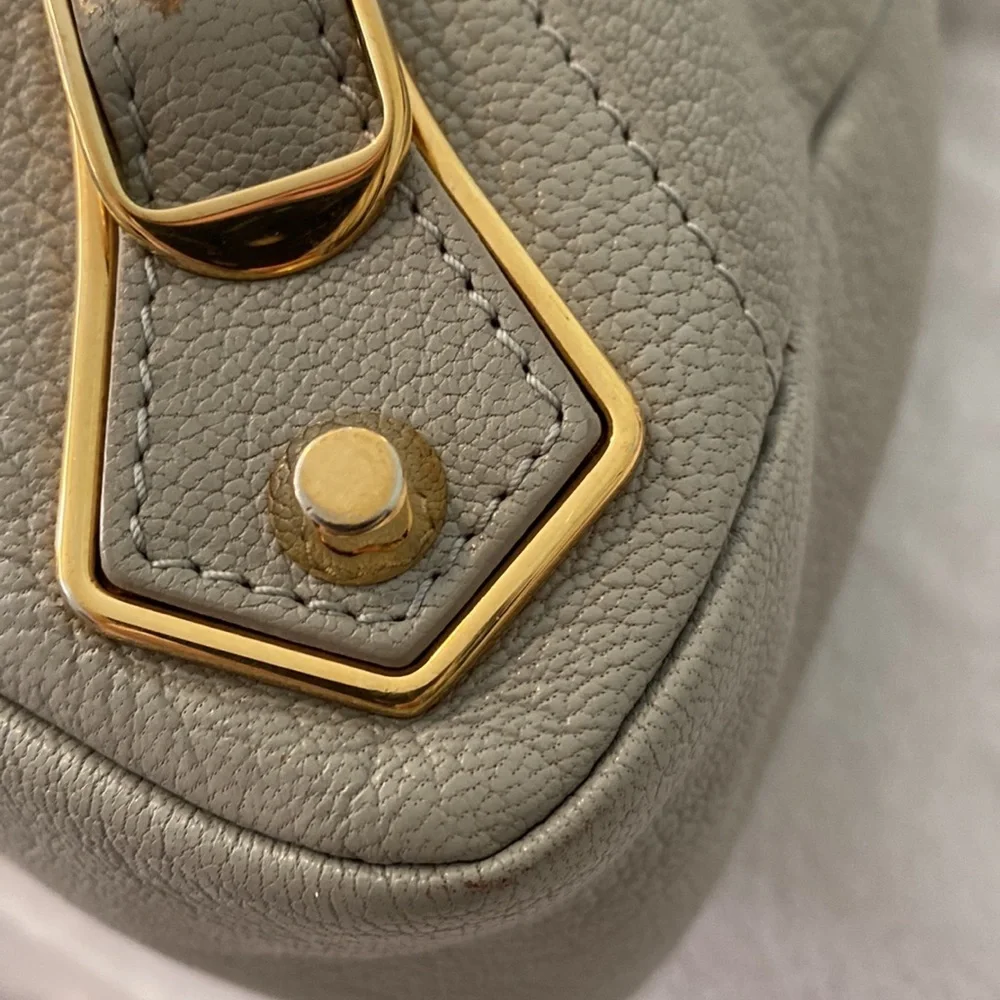 Balenciaga Gray Satchel with Gold Accents